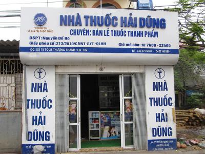 Bảng hiệu Nhà Thuốc Hải Dũng  phá cách